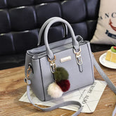 Vintage PU Leather Handbag with Plush Tassel - Stylish Ladies Shoulder & Crossbody Purse - Himpall